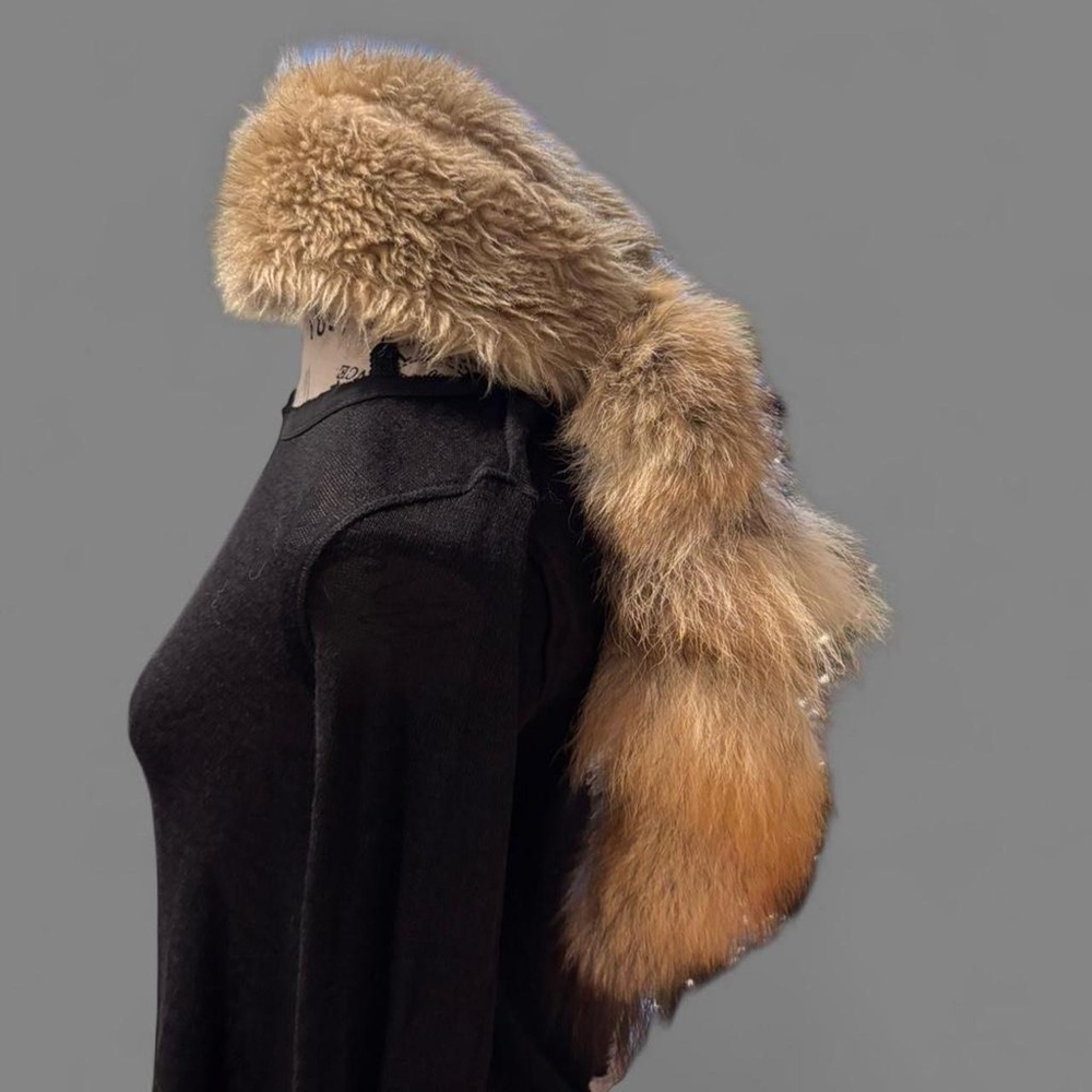 Handmade Fox Fur hat kids or small adult
